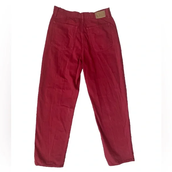 Madewell Women's Baggy Straight Leg Jeans- Crimson Red - Picture 2 of 6